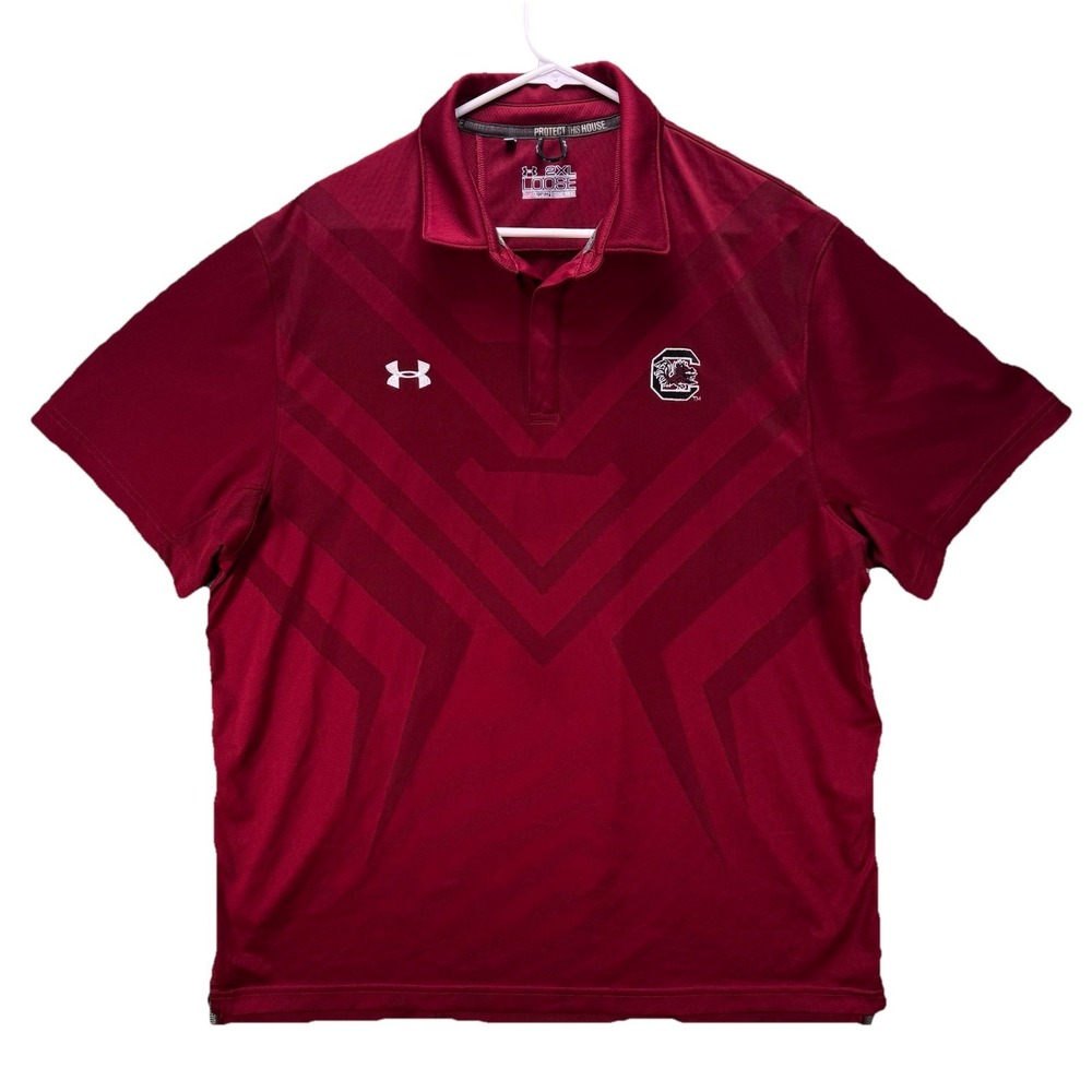 South Carolina Gamecocks Under Armour Polo Shirt Mens 2XL NCAA Football Golf